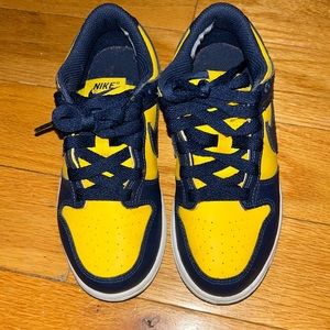 NIKE YELLOW & NAVY BLUE DUNKS 1Y